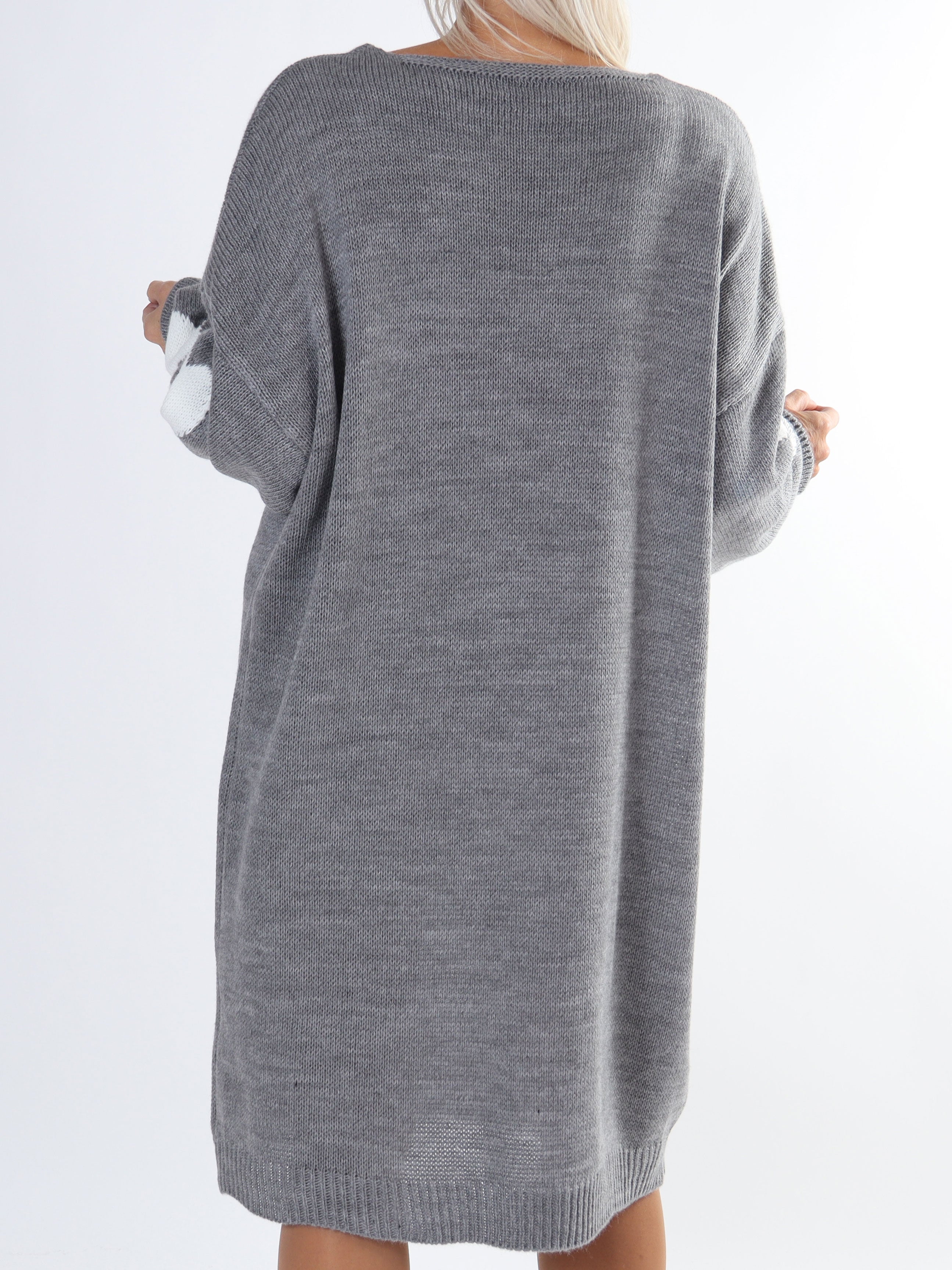 Lela - Stickad klänning med hjärtan i stora storlekar